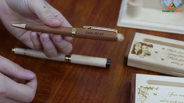 Review Bút Gỗ - Hộp Bút Gỗ khắc tên & logo làm Quà tặng Quảng cáo - QUÀ TẶNG THẮNG LỢI