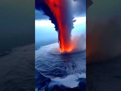 सम द र क ब च म ह आ ज व ल म ख व स फ ट Volcanoeruption Icelandvolcano Fireshortfeed