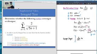 Supplemental Video: Integral Test (Ex 1)