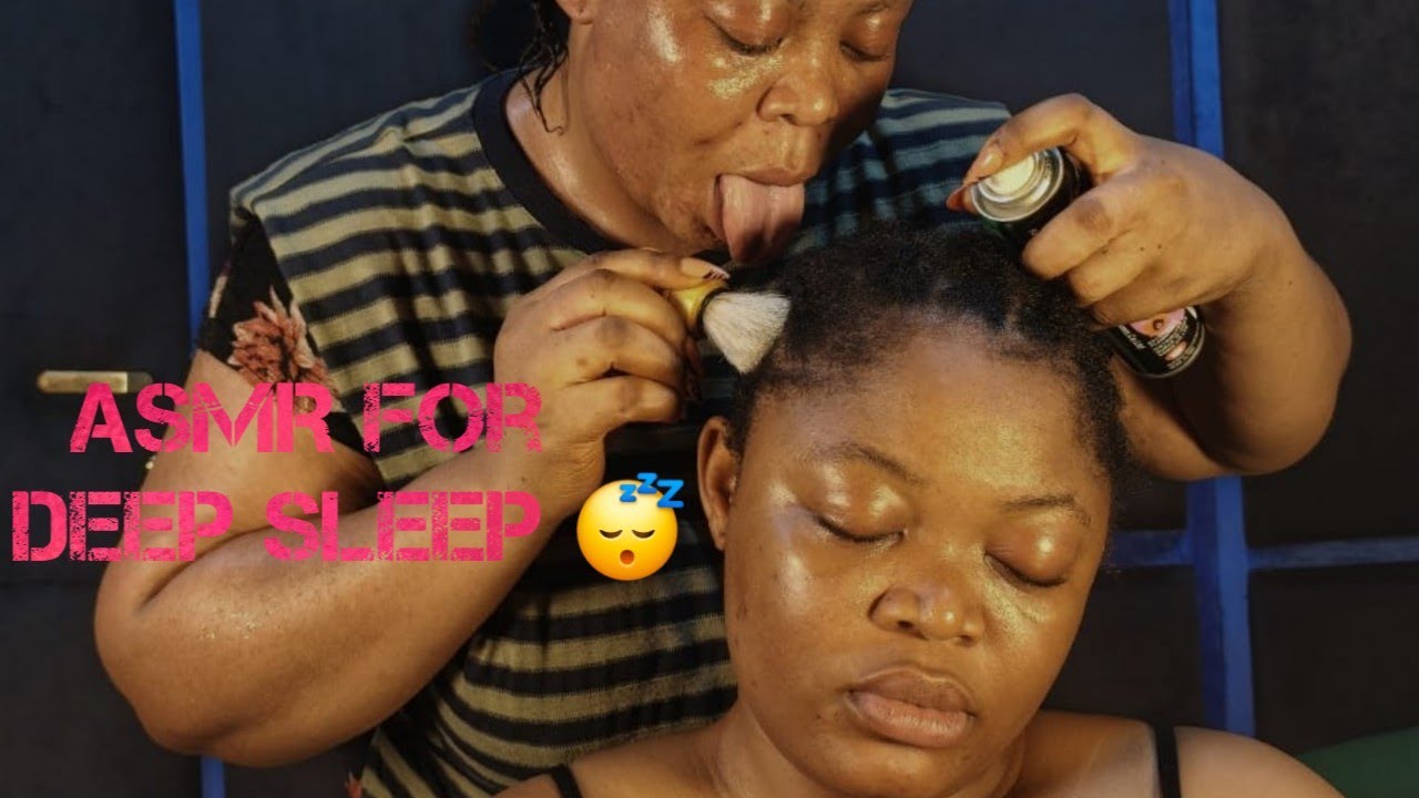 ASMR✨ Head massage, licking & fake spit painting for sleep😴. #asmr #relax #mouthsounds #asmrsounds .