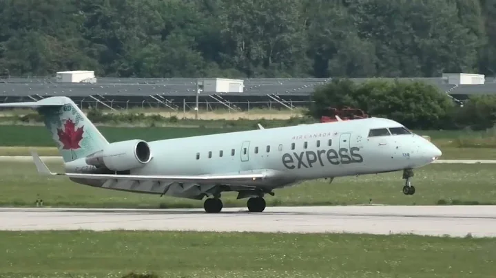 Air Canada Express Landing and Taking off at Windsor International Airport. #YQG