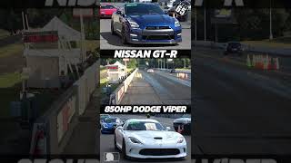 Dodge Viper vs Nissan GT-R | 65mph Roll Race Battle 🏁 #dragrace #carwars