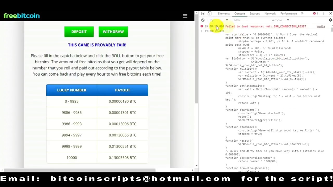 FreeBitcoin in SCRIPT $12000 HACK August 2017 100% Working