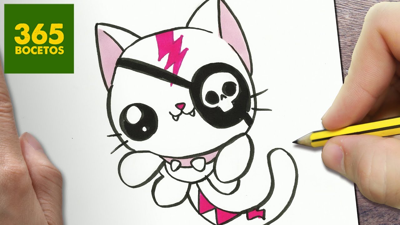 COMO DIBUJAR UN GATO KAWAII PASO A PASO - Dibujos kawaii faciles - How ...