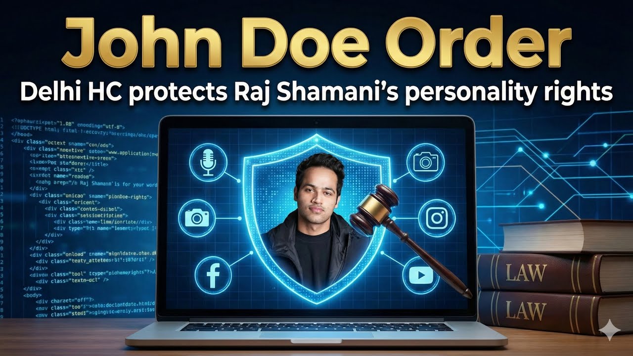 Raj  Shamani  vs  AI  Deepfake John  Doe  Order  to fight fake content (Ashok  Kumar  Order) ?