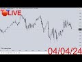 LIVE $ES PRICE ACTION TAPE READING 04/04/24