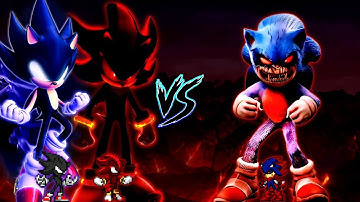 Dark Sonic V2 OP & Dark Shadow V2 OP VS Sonic exe V3 OP (all form) in Jump Force Mugen