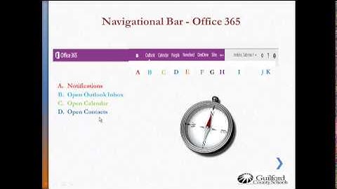 What is on the navigational bar in Office 365? by Sabrina Jenkins