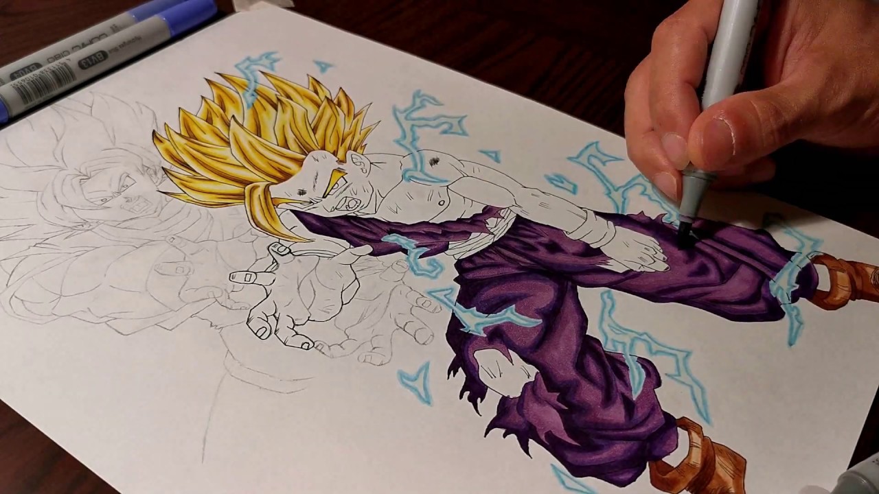 gohan-lineart by eduitachisan  Dragon para dibujar, Cómo dibujar