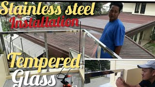 Stainless Steel Install/Tempered Glass. Railing..