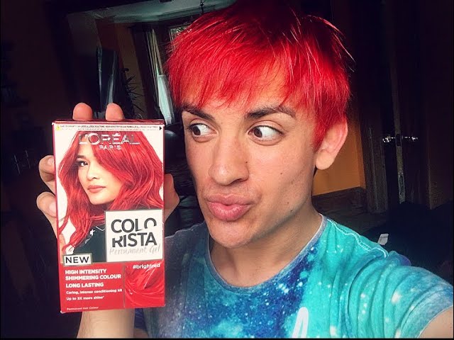 DYING MY HAIR BRIGHT RED AT HOME | Dark Brown to Red | L'Oreal Paris  Colorista Permanent Hair Dye - thptnganamst.edu.vn
