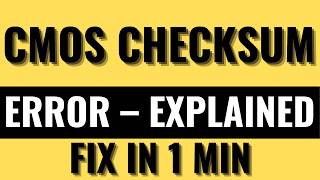 CMOS Checksum Error – What Actually Happened (Fix in 40 Seconds)