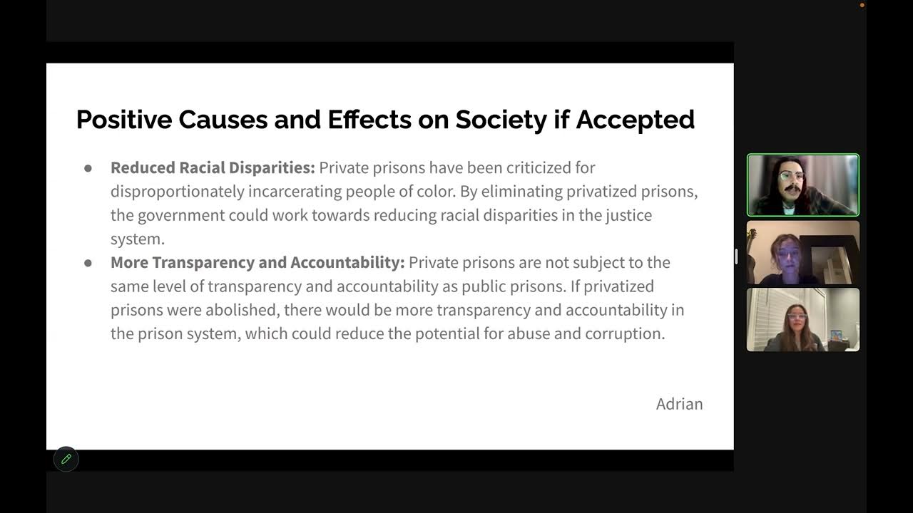 Should Privatized Prisons be Abolished? Presentation YouTube