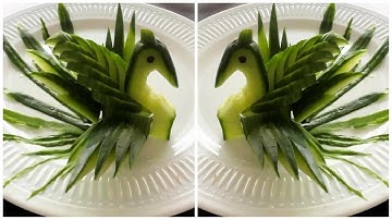 How to Make Yummy Cucumber Swan - Cucumber Carving Garnish