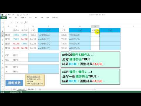 Spreadsheet06a 試算表 邏輯函數