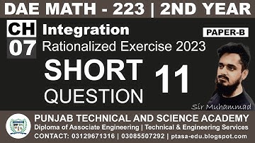 DAE MATH 223 Chapter 7 Short Question 11 | Sir Muhammad