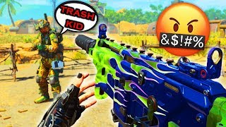 SALTY GAMER SAID I'M A TRASH LEVEL 1000... 😂 (Black Ops 4 Funny Moments & Rages)