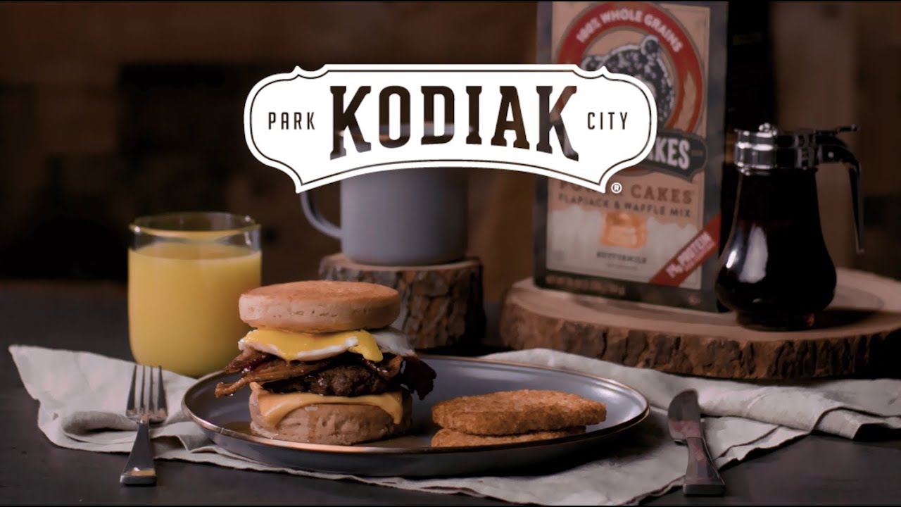 Kodiak Bacon, Sausage, Egg and Cheddar Griddle Cake Sandwich YouTube