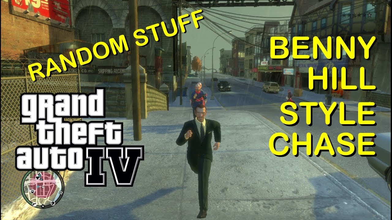 GTA IV Random: Benny Hill style chase XD