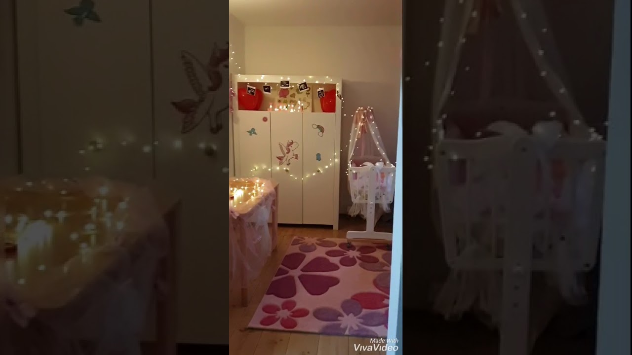 تزيين غرفة بنوتي و أول حبة بعنقودي قبل  موعد جيتها بأسبوعين ع وش هالدنيا لتنورها 😍🥰💗💝