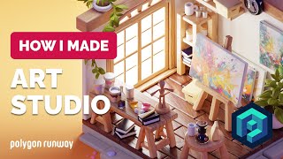 Cozy Art Studio In Blender - 3D Modeling Process Polygon Runway