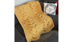 HAND KNIT A CHUNKY BLANKET Double Stag horn