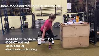 Rear-foot elevated Split Squat Drop-in