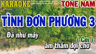 Karaoke Tình Đơn Phương 3 Tone Nam Cm| Nhạc Hoa Lời Việt Karaoke | 84