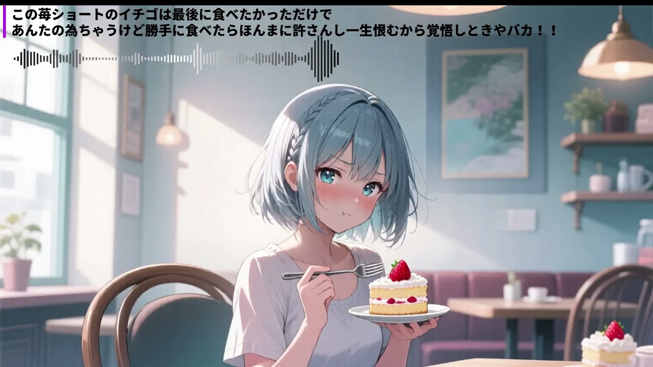 この苺ショートのイチゴは最後に食べたかっただけであんたの為ちゃうけど勝手に食べたらほんまに許さんし一生恨むから覚悟しときやバカ！！【オリジナル曲】