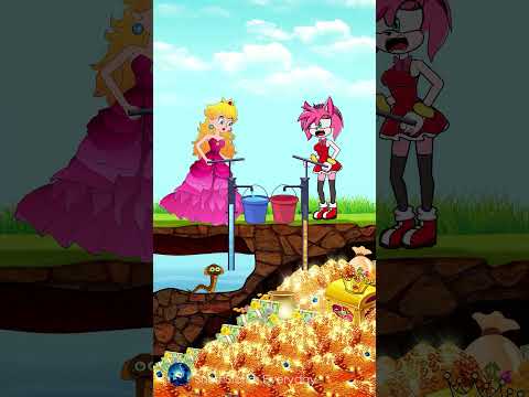 NEVER GIVE UP! 👸 Princess Peach vs Amy Sonic 💚 #shorts #tiktok #Story #fairytales #viral