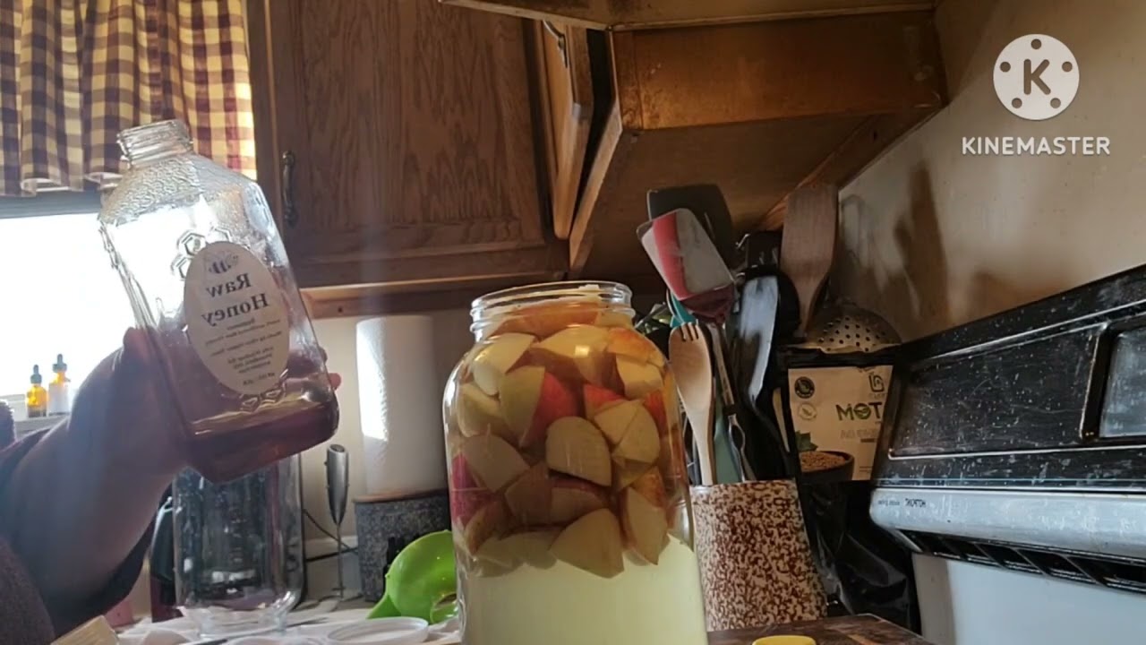 HOMEMADE APPLE CIDER VINEGAR.  WITH HONEY