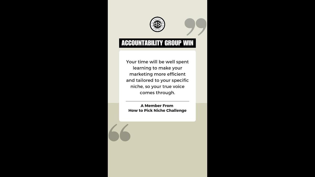 Find Your Niche Accountability Group Win
