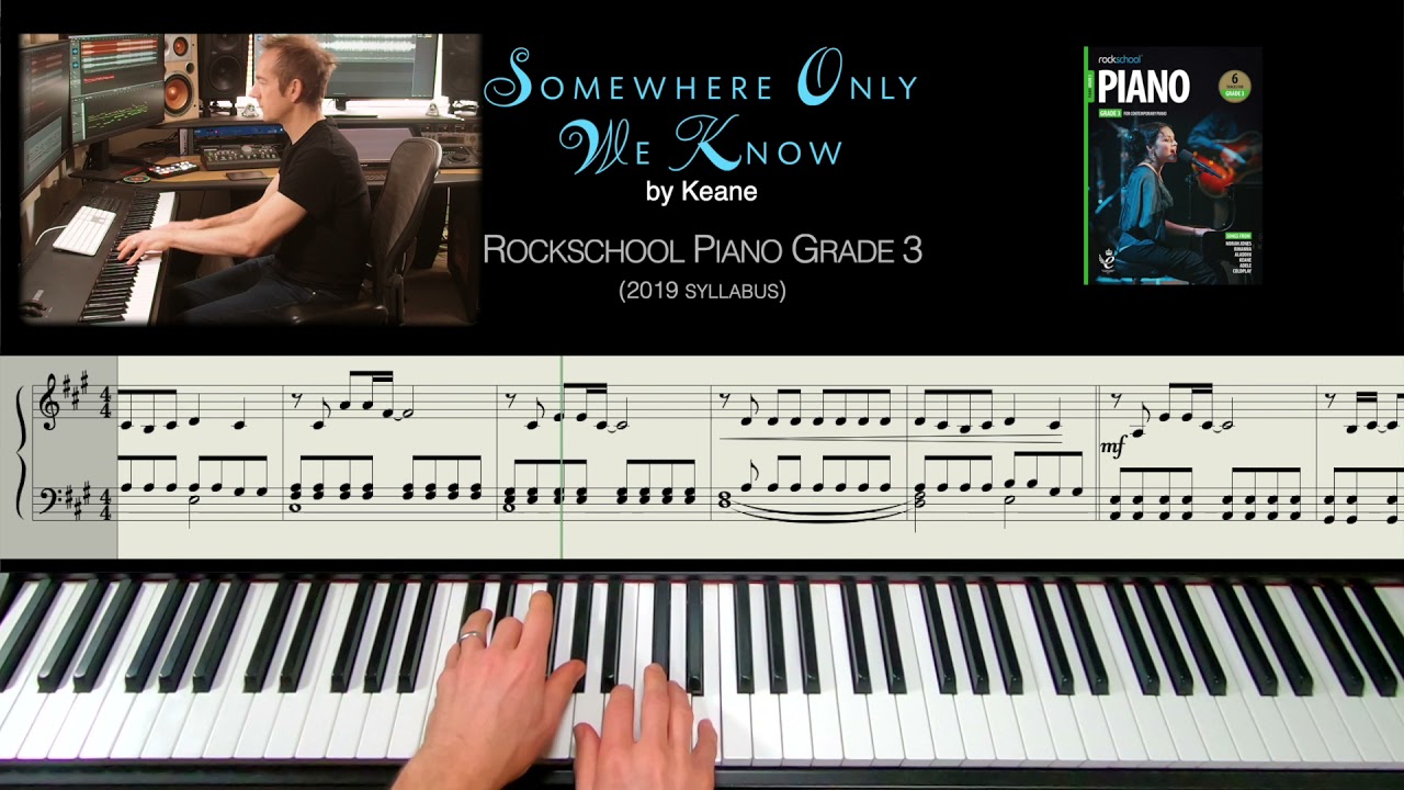 Somewhere Only We Know - Rockschool Piano Grade 3 (2019 Syllabus)
