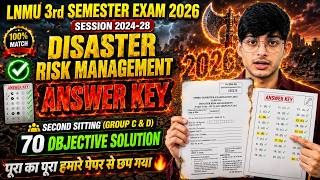 📚LNMU Disaster Risk Management Answer Key 2026 | BA 3rd Semester AEC Full Solution 🔥Second Sitting