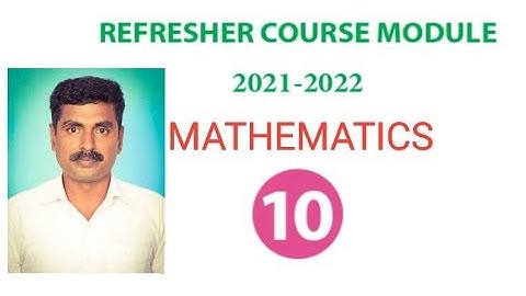 10th maths refresher course module English medium, 10th maths refresher course module
