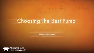 Choosing The Best Pump