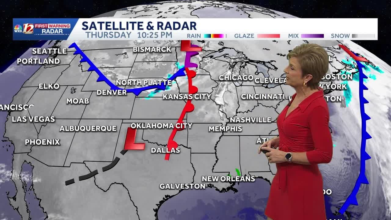 Cold, dry Friday with wintry chances into the weekend - YouTube