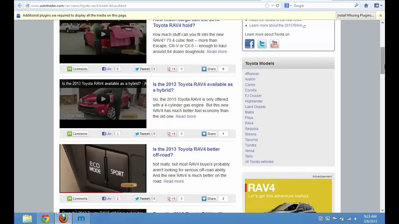 TOYOTA RAV4 AUTOTRADER HOMEPAGE SPONSORSHIP USER GENERATED QUESTIONS ATC VIDEO FAQ IN VIDEO FORM