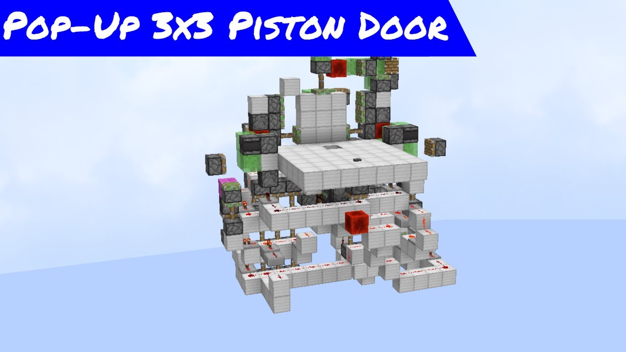 Mumbo's Self-Building Redstone Contraption | 3x3 Pop-Up Piston Door