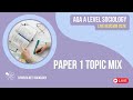 Paper 1 Topic Mix | AQA A Level Sociology | Live Revision for 2026