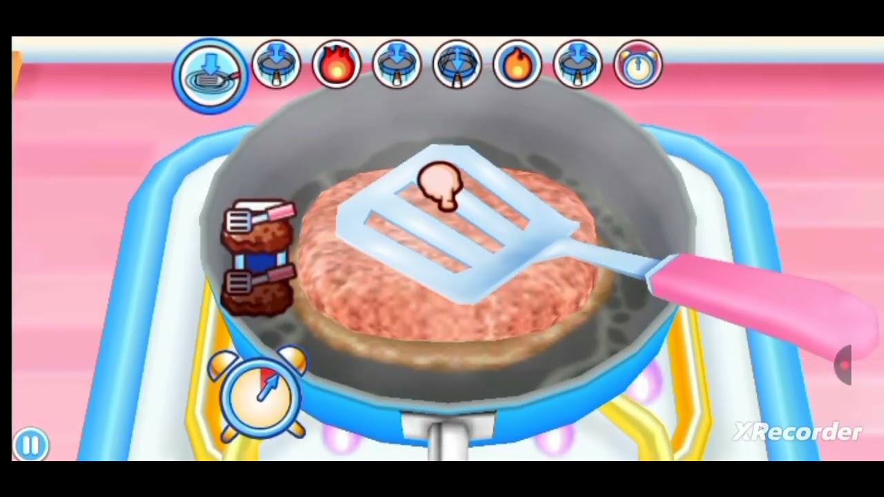 Cooking mama game : cooking meat and some 🥗  so stifying game 