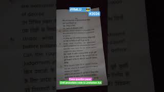 #Layer Richa Yadav #RMLU #youtubeshorts #exampreparation #civilprocedurecode #importantforstudents