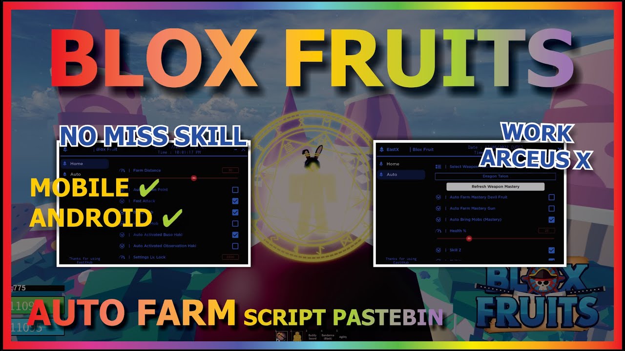 BLOX FRUITS Script Mobile AUTO FARM UPDATE 17 PART 2 (WORK AUTO RAID) 🔥🔵  