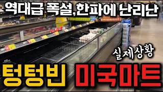 미국일상🇺🇸 미국 역대급 폭설,한파에 난리난 미국마트 실제상황  자체감금 4일째인 미국 13년차 아들셋맘 브이로그