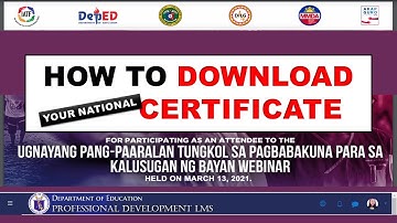 HOW TO DOWNLOAD A CERTIFICATE FROM PROFESSIONAL DEVELOPMENT-LMS SITE