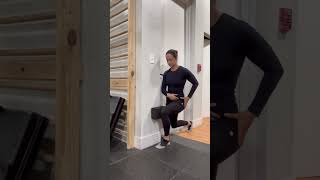 Split squat iso hold, wall reference