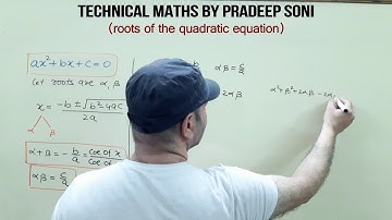 roots of the quadratic equation, construction of the quadratic equation, CA foundation.