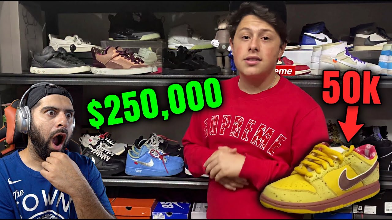 WTF BEN KICKS SNEAKER COLLECTION IS CRAZY!! 😳 Reacting To His Sneaker WEARHOUSE!! YouTube