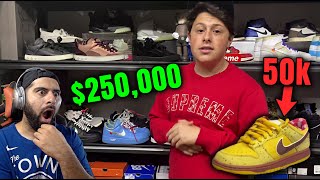 WTF BEN KICKS SNEAKER COLLECTION IS CRAZY!! 😳 Reacting To His Sneaker WEARHOUSE!!