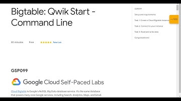 Bigtable: Qwik Start - Command Line #bigtable #qwiklabs